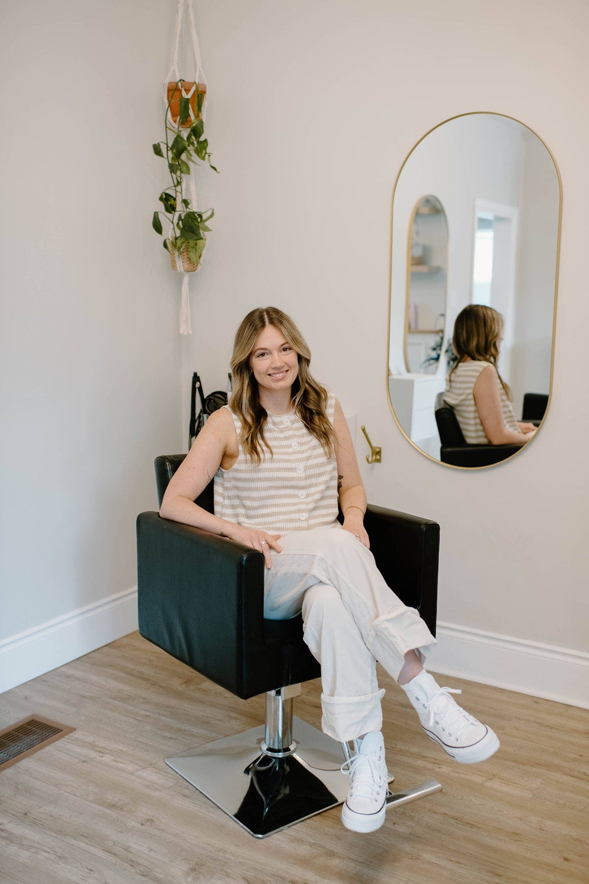 Stylist Shannon Conner in the Opal & May Hair Co. salon on Lancaster Street West